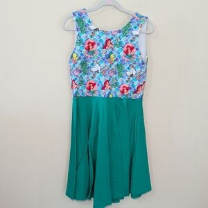 Malia + Kai Little Mermaid Twirl Dress Blue Green Ariel Flounder Girls Size 8
